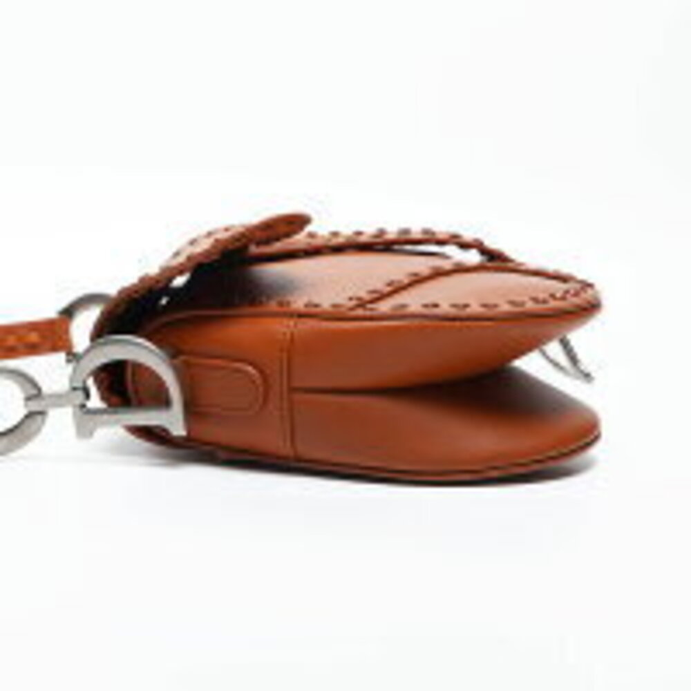 Christian Dior Leather Saddle Bag Shoulder Brown - Picture 4 of 13